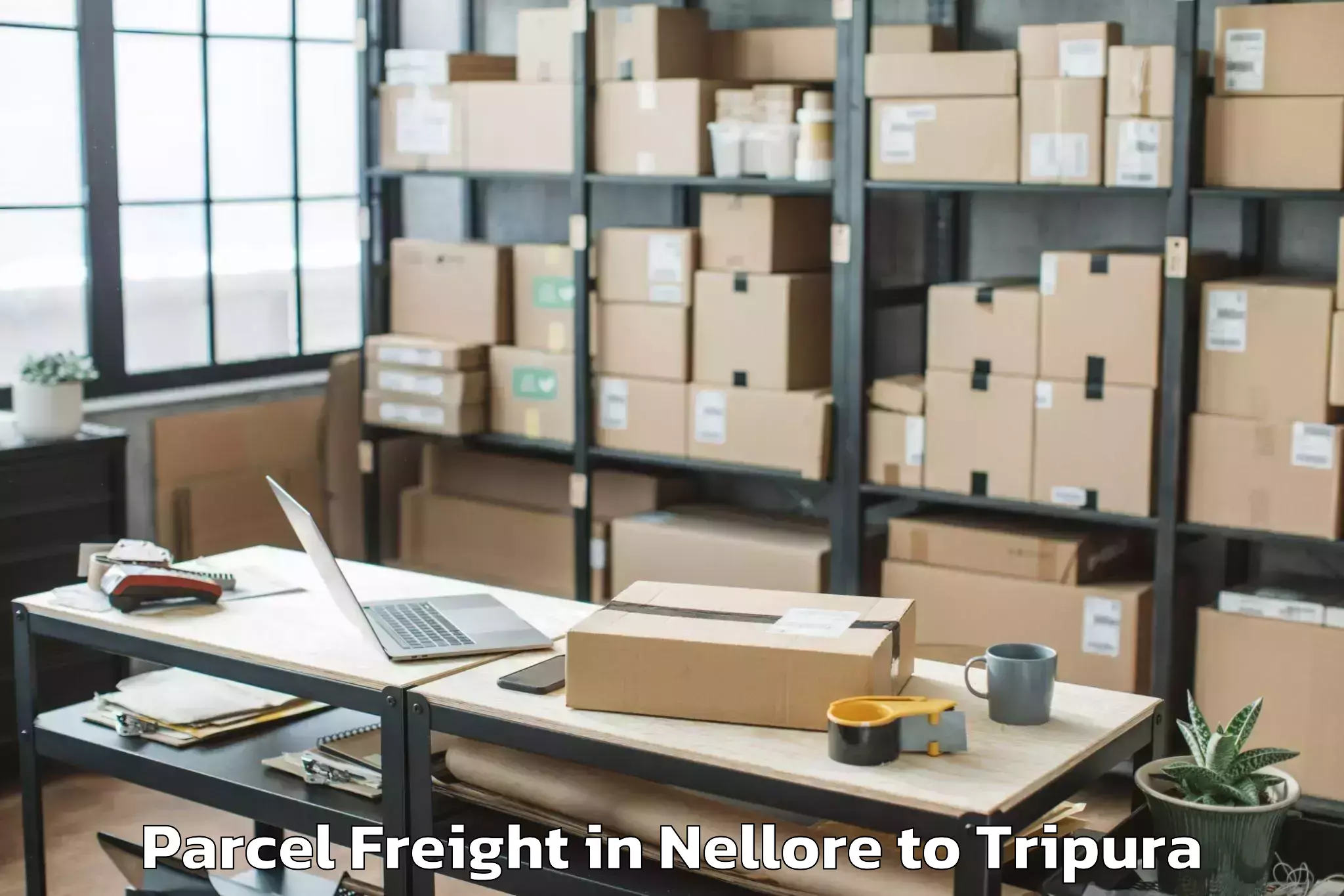 Book Your Nellore to Kamalpur Airport Ixq Parcel Freight Today